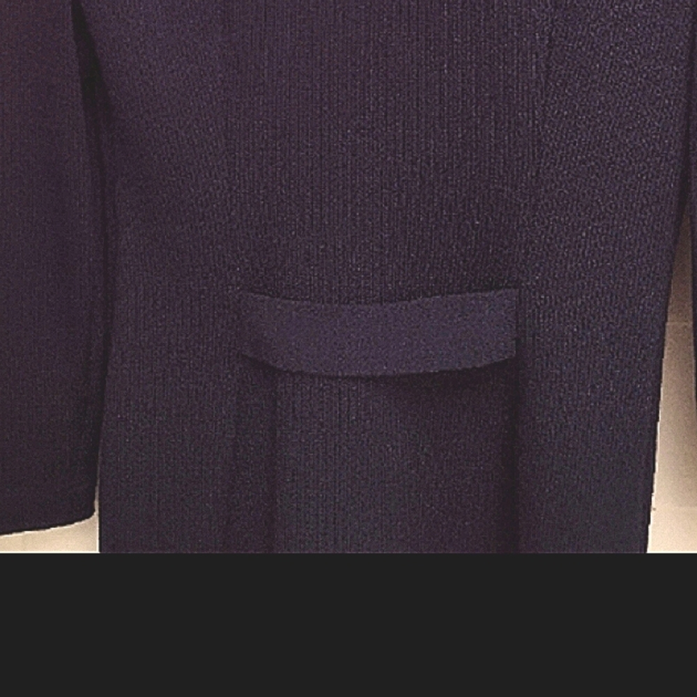 ST. JOHN Timeless Elegance Navy Blue Boucle Topper Coat Gold Clasp HW Classics - Picture 12 of 12
